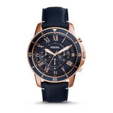 Fossil Grant Sport Chronograph Blue Dial Blue Leather Strap Watch for Men - FS5237 Authentic Buy Shop Now