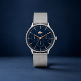 Lacoste Club Multifunction Blue Dial Silver Mesh Strap Watch for Men - 2011228 Authentic Buy Shop Now