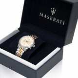 Maserati Legend Chronograph Ivory White Dial Two Tone Steel Strap Watch For Men - R8873638002 Authentic Buy Shop Now