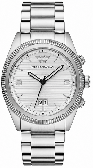 Emporio Armani Classic Silver Dial Silver Steel Strap Watch for Men - AR5894 Authentic Buy Shop Now
