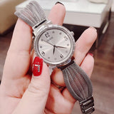 Guess Chiffon Silver Dial Silver Mesh Bracelet Watch For Women - W1083L1 Authentic Buy Shop Now