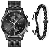 Hugo Boss Associate Black Dial Black Mesh Bracelet Watch for Men - 1513769 Authentic Buy Shop Now