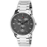 Tommy Hilfiger Brad Chronograph Quartz Grey Dial Silver Steel Strap Watch For Men - 1710385 Authentic Buy Shop Now