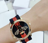 Gucci G Timeless Bee Red & Blue Dial Red Two Tone Nylon Strap Watch For Men - YA1264061 Authentic Buy Shop Now