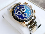 Versace V-Ray Chronograph Quartz Blue Dial Two Tone Steel Strap Watch For Men - VE2I01021 Authentic Buy Shop Now