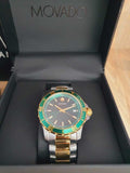 Movado Series 800 Green Dial Two Tone Steel Strap Watch for Men - 2600147 Authentic Buy Shop Now