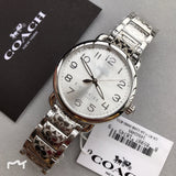 Coach Delancey White Dial Silver Steel Strap Watch for Women - 14502495 Authentic Buy Shop Now