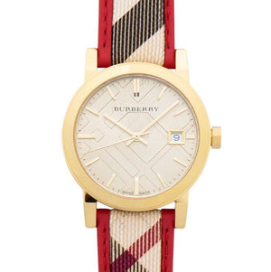 Burberry The City Champagne Dial Leather Strap Watch for Women - BU9139 Authentic Buy Shop Now