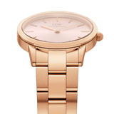 Daniel Wellington Iconic Link Pink Dial Rose Gold Steel Strap Watch For Women - DW00100335 Authentic Buy Shop Now