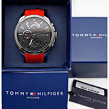 Tommy Hilfiger Decker Quartz Black Dial Red Rubber Strap Watch for Men - 1791351 Authentic Buy Shop Now