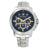 Maserati Successo 44mm Chronograph Quartz Blue Dial Silver Steel Strap Watch For Men - R8873621016 Authentic Buy Shop Now