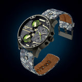 Diesel Big Daddy Chronograph Black Dial Black Leather Strap Watch For Men - DZ7311 Authentic Buy Shop Now