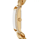 Michael Kors Emery Three Hand Silver Dial Gold Steel Strap Watch For Women - Mk7300 Authentic Buy Shop Now