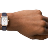 Emporio Armani Gianni T Bar Quartz Mother of Pearl Dial Blue Leather Strap Watch For Women - AR11466 Authentic Buy Shop Now