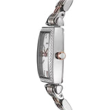 Emporio Armani Gianni T Bar White Mother Of Pearl Dial Two Tone Steel Strap Watch For Women - AR11519 Authentic Buy Shop Now