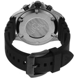 Emporio Armani Diver Chronograph Black Dial Black Silicon Strap Watch For Men - AR11515 Authentic Buy Shop Now