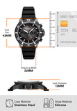 Emporio Armani Diver Chronograph Black Dial Black Silicon Strap Watch For Men - AR11515 Authentic Buy Shop Now