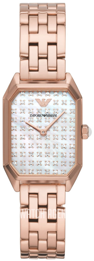 Emporio Armani Gioia Quartz Mother of Pearl Dial Rose Gold Steel Strap Watch For Women - AR11389 Authentic Buy Shop Now