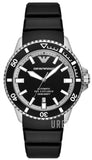Emporio Armani Sea Explorer Automatic Black Dial Black Silicone Strap Watch For Men - AR60078 Authentic Buy Shop Now