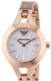 Emporio Armani Chiara Analog White Dial Rose Gold Steel Strap Watch For Women - AR7329 Authentic Buy Shop Now