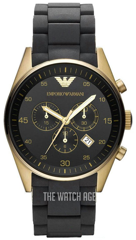 Emporio Armani Sportivo Quartz Black Dial Black Steel Strap Watch For Men - AR8023 Authentic Buy Shop Now