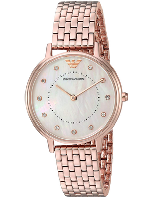 Emporio Armani Dress Quartz Rose Gold Dial Rose Gold Steel Strap Watch For Women - AR11062 Authentic Buy Shop Now