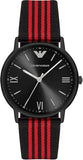 Emporio Armani Kappa Black Dial Two Tone NATO Strap Watch For Men - AR11015 Authentic Buy Shop Now
