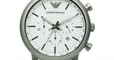 Emporio Armani Chronograph White Dial Green Rubber Strap Watch For Men - AR11022 Authentic Buy Shop Now