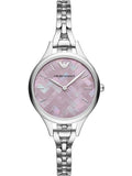 Emporio Armani Aurora Mother Of Pearl Purple Dial Silver Steel Strap Watch For Women - AR11122 Authentic Buy Shop Now