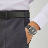 Emporio Armani Aviator Chronograph Black Dial Black Leather Strap Watch For Men - AR11143 Authentic Buy Shop Now