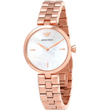 Emporio Armani Arianna Analog Mother of Pearl Dial Rose Gold Steel Strap Watch For Women - AR11196 Authentic Buy Shop Now