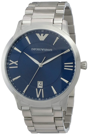 Emporio Armani Giovanni Quartz Blue Dial Silver Steel Strap Watch For Men - AR11227 Authentic Buy Shop Now