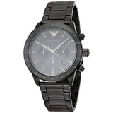 Emporio Armani Mario Chronograph Black Dial Black Steel Strap Watch For Men - AR11242 Authentic Buy Shop Now