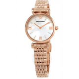Emporio Armani Gianni T-Bar Mother of Pearl Dial Rose Gold Steel Strap Watch For Women - AR11316 Authentic Buy Shop Now