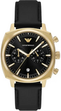 Emporio Armani Ruggero Chronograph Black Dial Black Leather Strap Watch for Men - AR11690 Authentic Buy Shop Now