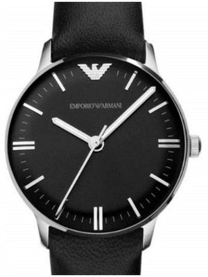 Emporio Armani Classic Quartz Black Dial Black Leather Strap Watch For Women - AR1600 Authentic Buy Shop Now