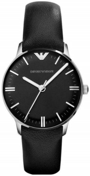 Emporio Armani Classic Quartz Black Dial Black Leather Strap Watch For Women - AR1600 Authentic Buy Shop Now
