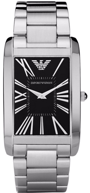 Emporio Armani Classic Analog Black Dial Silver Steel Strap Watch For Men - AR1608 Authentic Buy Shop Now