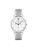 Emporio Armani Classic Chronograph Silver Dial Silver Steel Strap Watch For Men - AR1879 Authentic Buy Shop Now