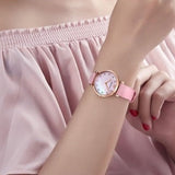 Emporio Armani Gianni T Bar Mother Of Pearl Pink Dial Pink Leather Strap Watch For Women - AR1958 Authentic Buy Shop Now