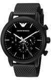 Emporio Armani Sport Chronograph Black Dial Black Mesh Bracelet Watch For Men - AR1968 Authentic Buy Shop Now