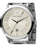 Emporio Armani Classic Quartz White Dial Silver Steel Strap Watch For Men - AR2431 Authentic Buy Shop Now