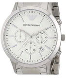 Emporio Armani Renato Chronograph Cream Dial Silver Steel Strap Watch For Men - AR2458 Authentic Buy Shop Now