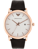 Emporio Armani Luigi White Dial Brown Leather Strap Watch For Men - AR2502 Authentic Buy Shop Now