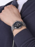 Emporio Armani Aviator Multifunction Blue Dial Silver Mesh Bracelet Watch For Men - AR60024 Authentic Buy Shop Now