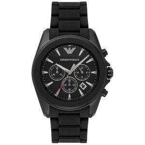 Emporio Armani Sportivo Chronograph Black Dial Black Silicone Strap Watch For Men - AR6092 Authentic Buy Shop Now
