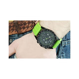 Emporio Armani Sports Analog Black Dial Green Rubber Strap Watch For Men - AR6115 Authentic Buy Shop Now