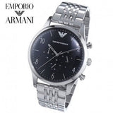 Emporio Armani Beta Chronograph Black Dial Steel Strap Watch For Men - AR1863 Authentic Buy Shop Now