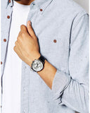 Emporio Armani Classic Chronograph Silver Dial Black Leather Strap Watch For Men - AR2432 Authentic Buy Shop Now