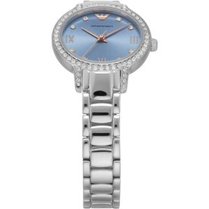 Emporio Armani Cleo Sunray Blue Dial Silver Steel Strap Watch for Women - AR11585 Authentic Buy Shop Now